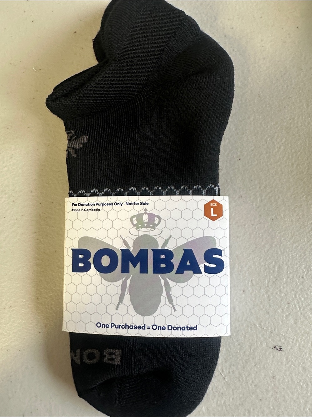 Bombas Black Low Rise Socks with Blue Logo Accent